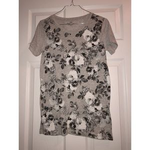 J. Crew B&W Floral Collector Tee - Size XS